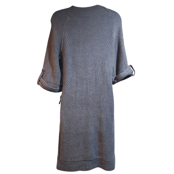 Yvos Womens Angora Rabbit Hair Blend Sweater Blue Grey Sheath Dress Size Large - Picture 2 of 10